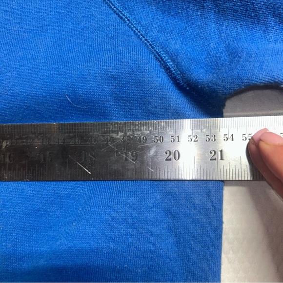 Ugly Christmas Sweatshirt Hanes Blue Festive Snowman Crewneck Sweater Vintage - Picture 6 of 6